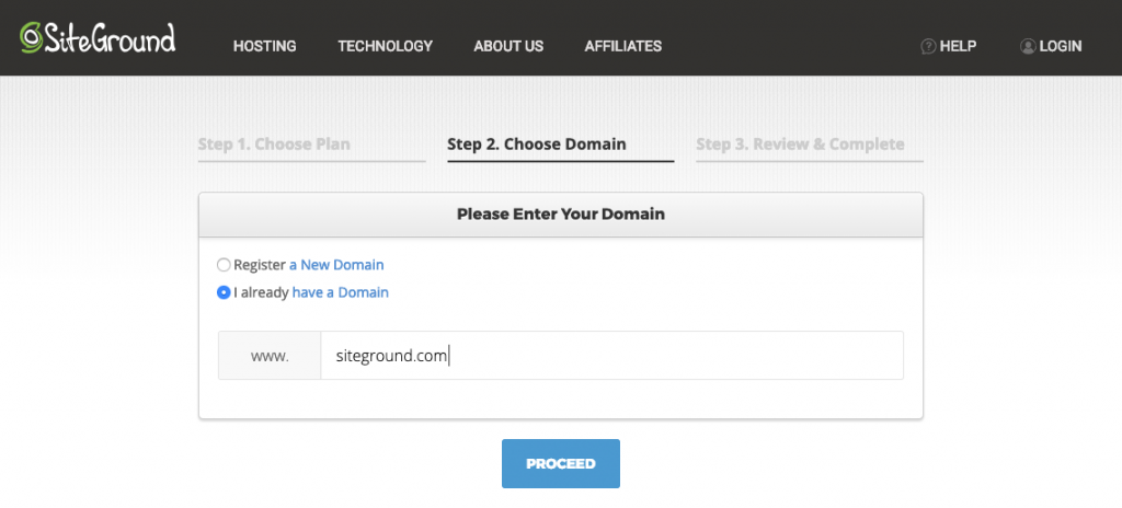 set up hosting with siteground