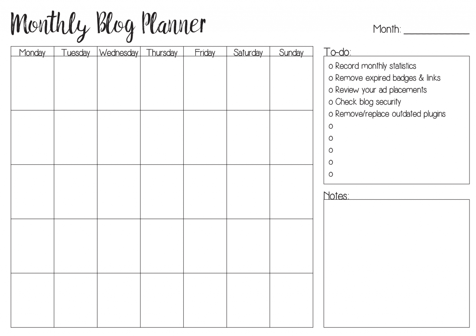 11 Best Free Printable Planners For Bloggers - The Lewi Creative